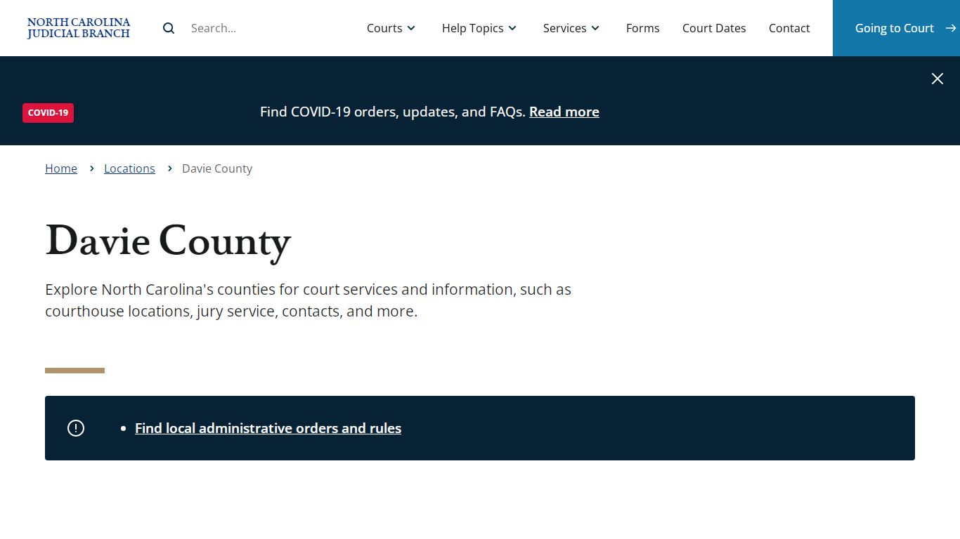Davie County | North Carolina Judicial Branch - NCcourts
